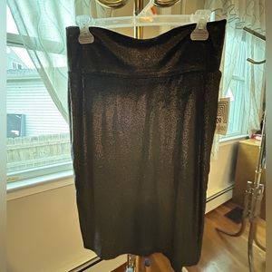 LuLaRoe, Cassie, pencil skirt, size medium, black and gold